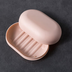 Oval Plastic Soap Box With Lid - Soap Dish Saver Waterproof Travel Case