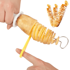 Portable Potato BBQ Skewers Camping Chips Maker Potato Slicer Spiral Cutter