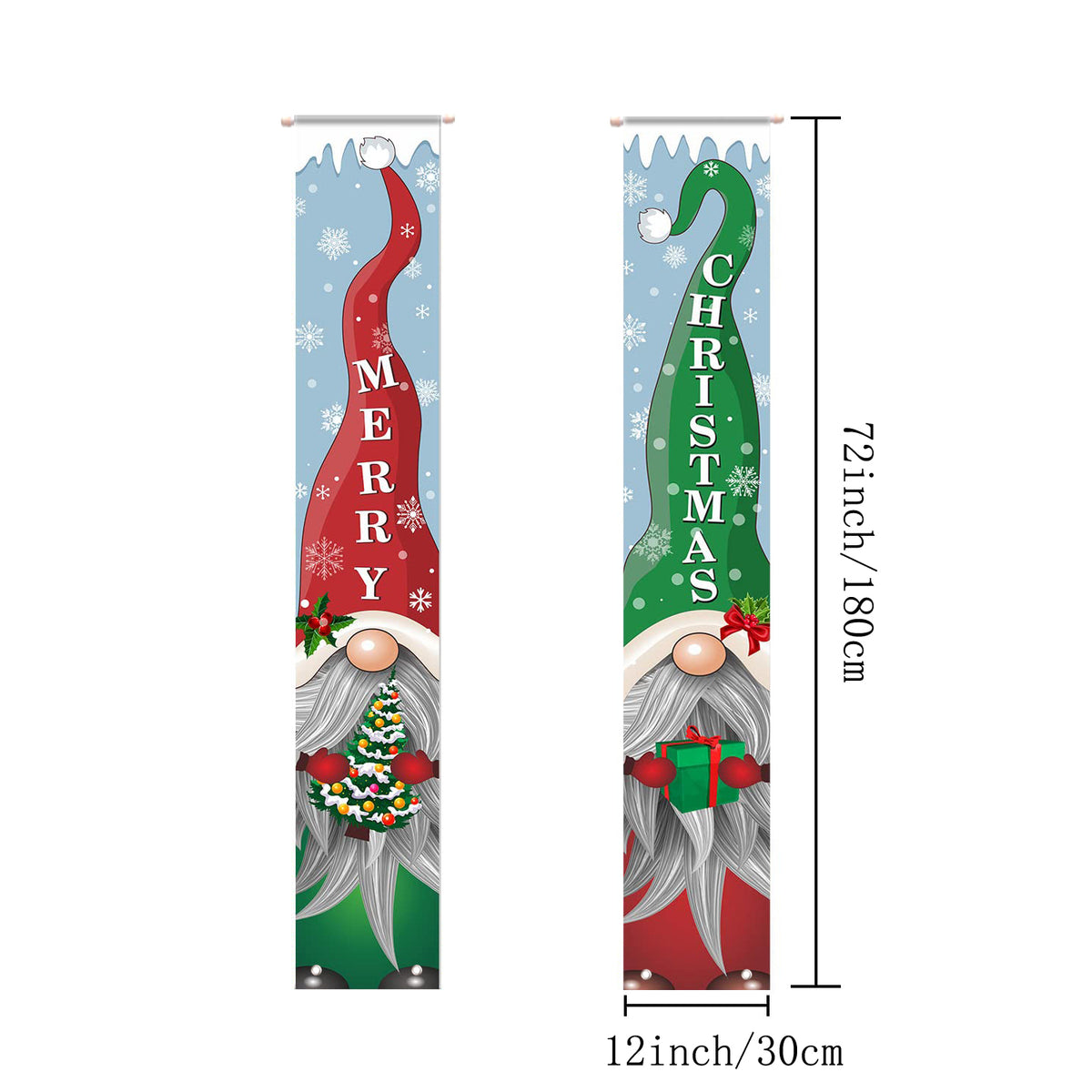 Gnomes Christmas Door Curtain Hanging Banner Outdoor Home Decor