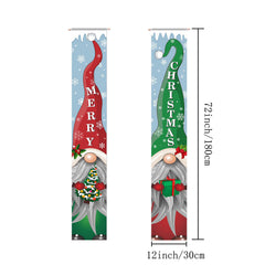 Gnomes Christmas Door Curtain Hanging Banner Outdoor Home Decor