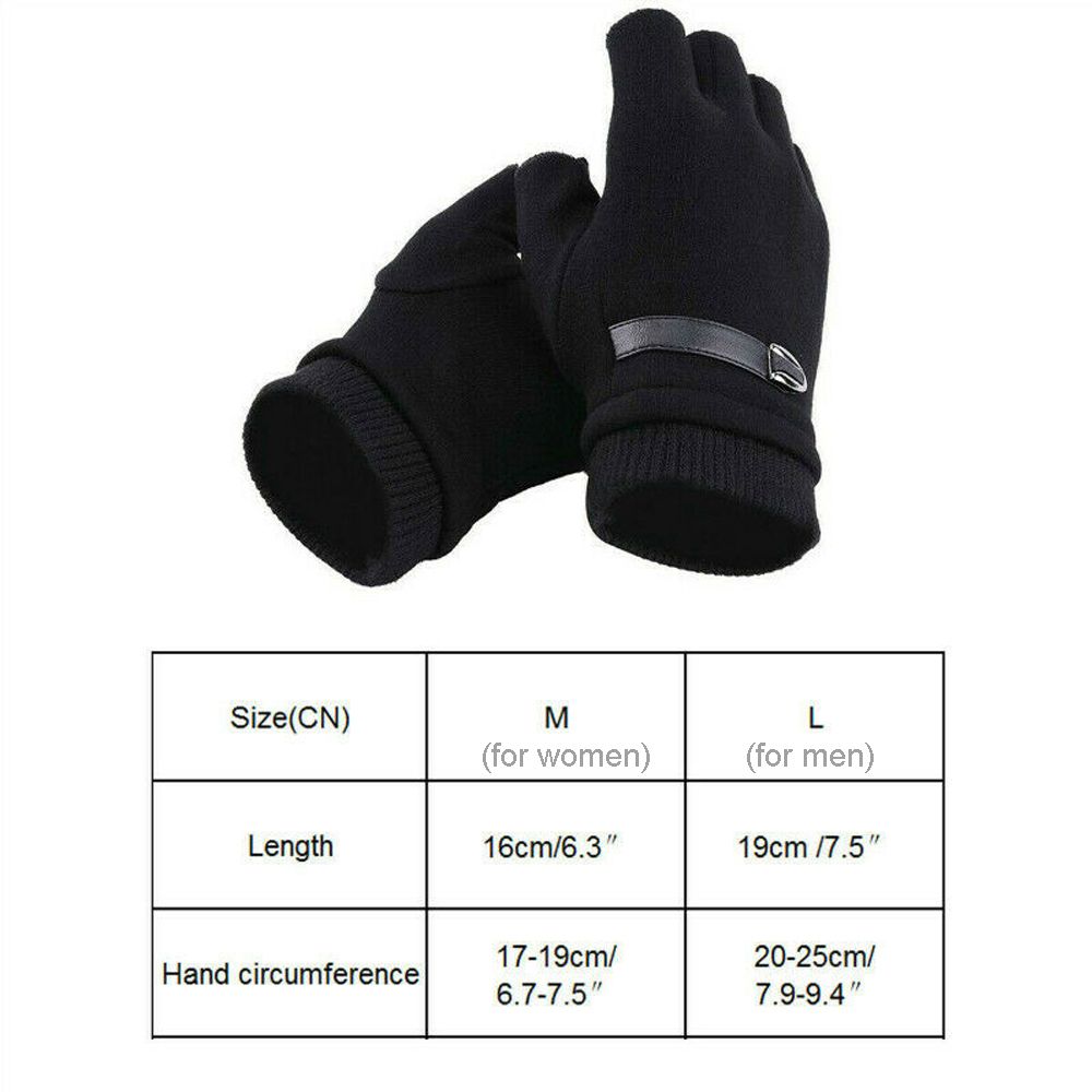 Mens Thermal Fingerless Knitted Winter Gloves