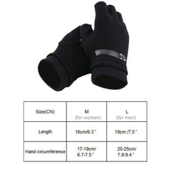 Mens Thermal Fingerless Knitted Winter Gloves