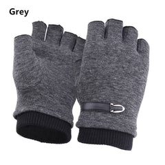 Mens Thermal Fingerless Knitted Winter Gloves