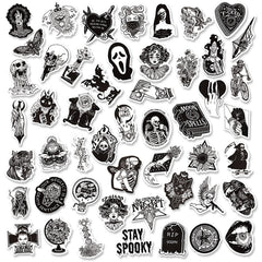 50pcs Gothic Skull Witch Magic Stickers Waterproof DIY Room Decoration