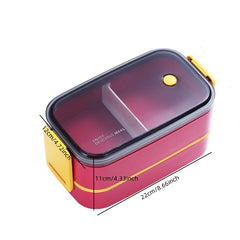 1 2 Layer Lunch Box Microwave Portable Leakproof Food Container