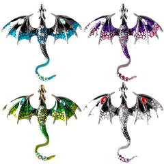 4pcs Enameled Dragon Brooch Retro Animal Pin Jewelry for Men
