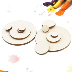 Round Wood Discs for Crafts 5 Sizes Wooden Cutout Circles Chips