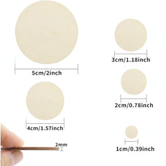 Round Wood Discs for Crafts 5 Sizes Wooden Cutout Circles Chips