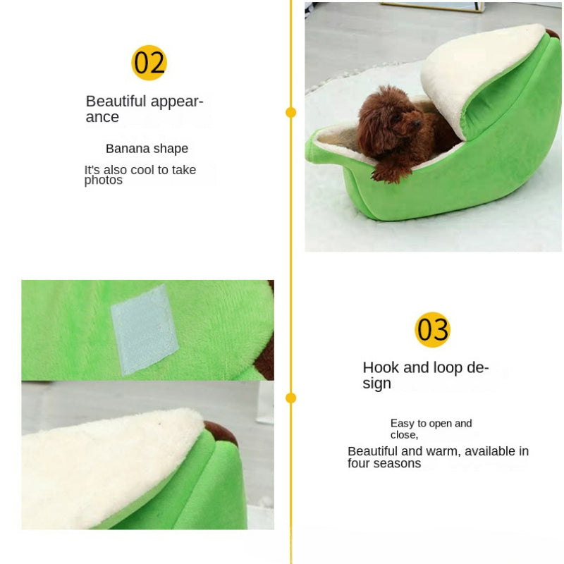 Cozy Banana Cat Bed Snuggly Cave For Your Furry