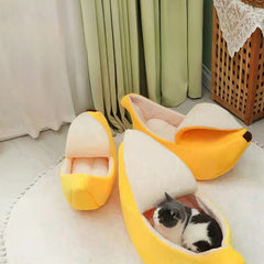 Cozy Banana Cat Bed Snuggly Cave For Your Furry