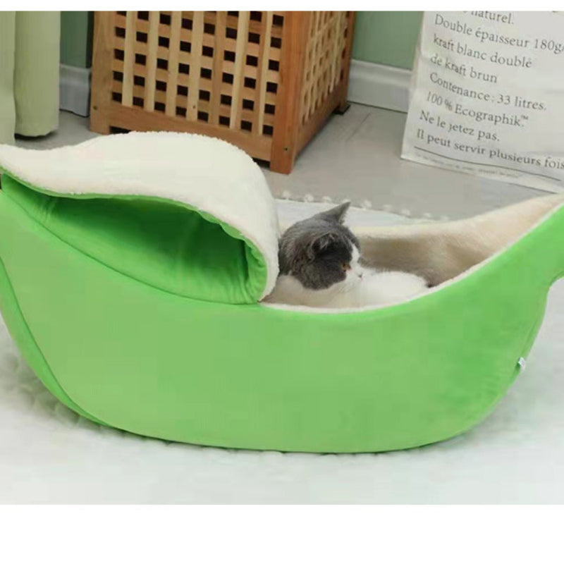 Cozy Banana Cat Bed Snuggly Cave For Your Furry