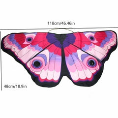 Colorful Butterfly Wings Shawl Thin Chiffon Poncho Scarf Child Cosplay
