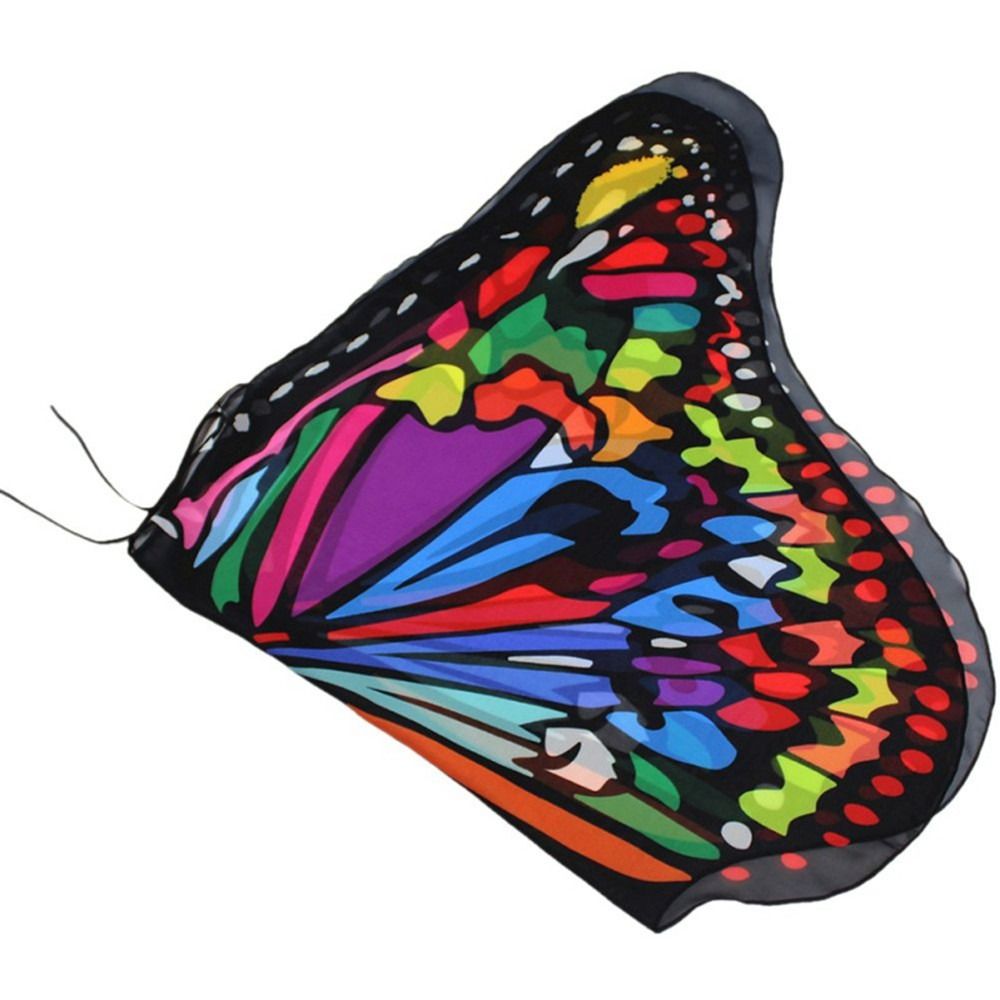 Colorful Butterfly Wings Shawl Thin Chiffon Poncho Scarf Child Cosplay