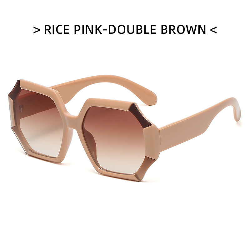 Oversized Polygon Sunglasses UV400 Sun Shades