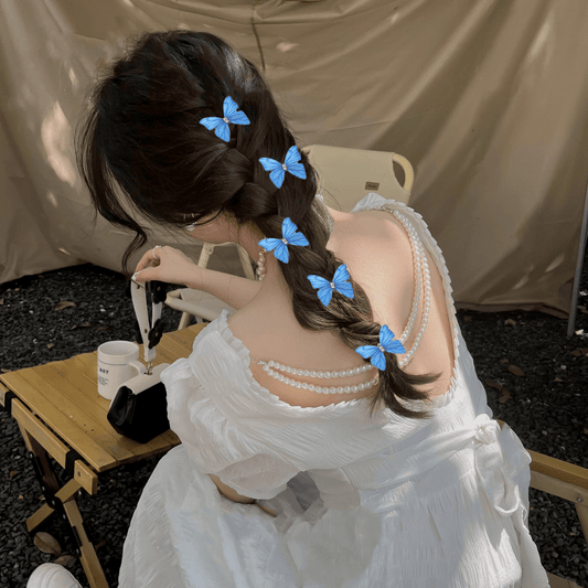 5pcs Butterfly Rhinestone Girls Hair Clip Set