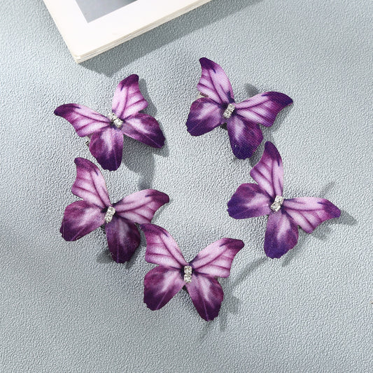 5pcs Butterfly Rhinestone Girls Hair Clip Set