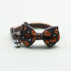 Halloween Adjustable Cat Collar with Bell Bowknot