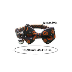 Halloween Adjustable Cat Collar with Bell Bowknot