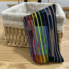 Colorful Striped Mesh Makeup Bag Travel Cosmetics Organizer