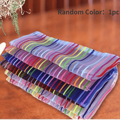 Colorful Striped Mesh Makeup Bag Travel Cosmetics Organizer