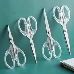 3pcs Set Safety Art Scissors Transparent Stainless Steel Household Scissors