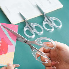 3pcs Set Safety Art Scissors Transparent Stainless Steel Household Scissors