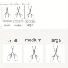 3pcs Set Safety Art Scissors Transparent Stainless Steel Household Scissors