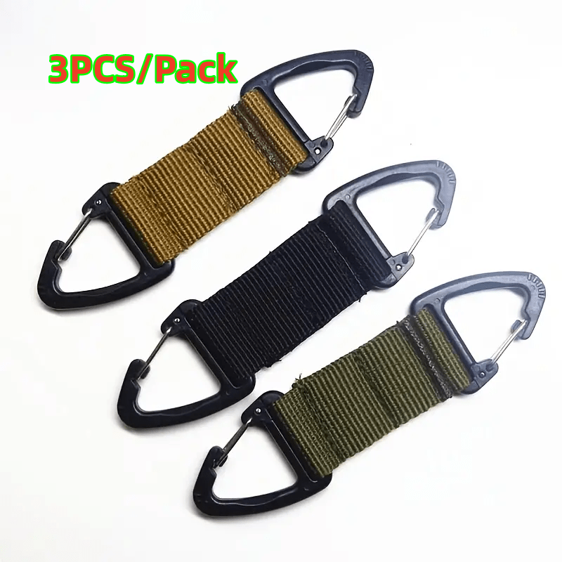 3pcs Outdoor Tactical Carabiner Durable Nylon Webbing Multifunctional