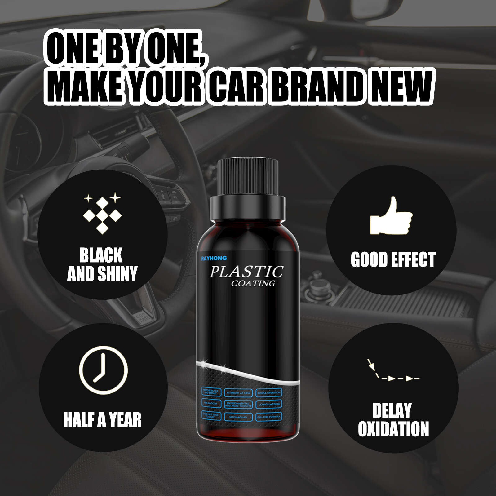 Car Plastic Refurbishment Interior Panel Wax Varnish