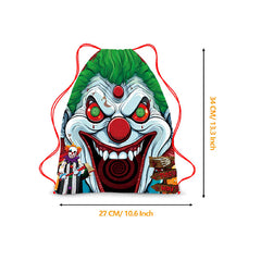 Halloween Drawstring Backpack Ghost Skull Elf Print Schoolbag