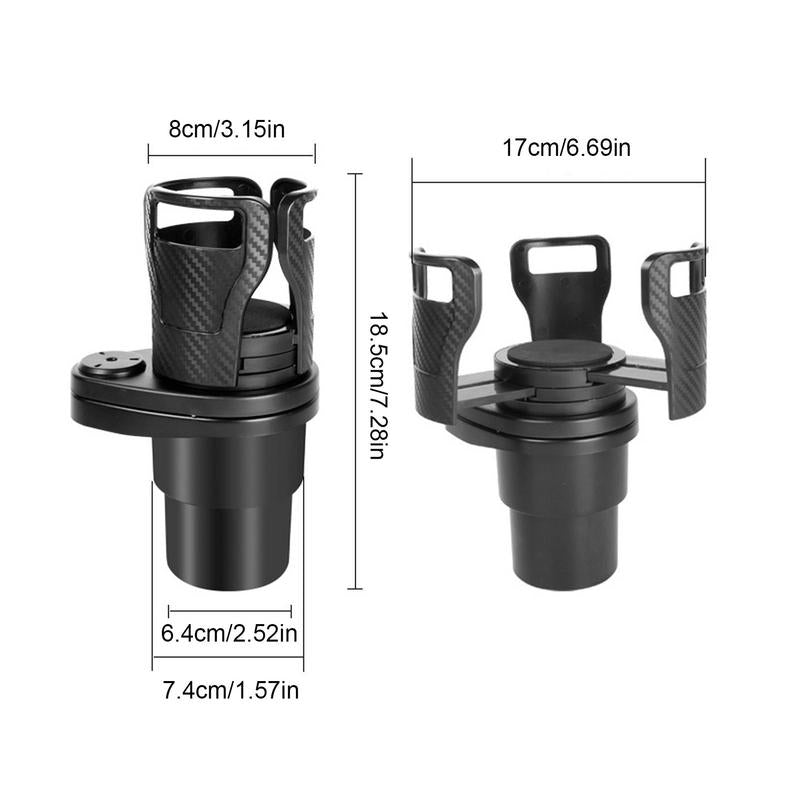 Car Cup Holder Extender Auto 2 In 1 Cup Holder Automobile 360 Degree Rotation
