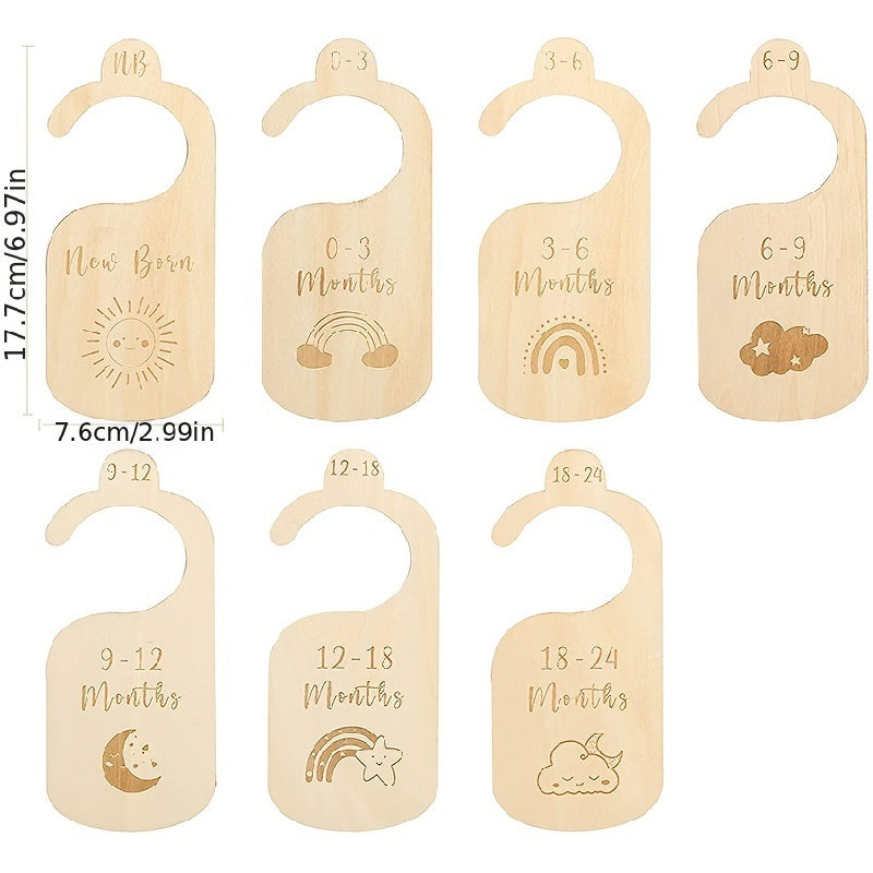 7-Piece Baby Closet Size Divider Set for Newborn Nursery & Infant Clothing