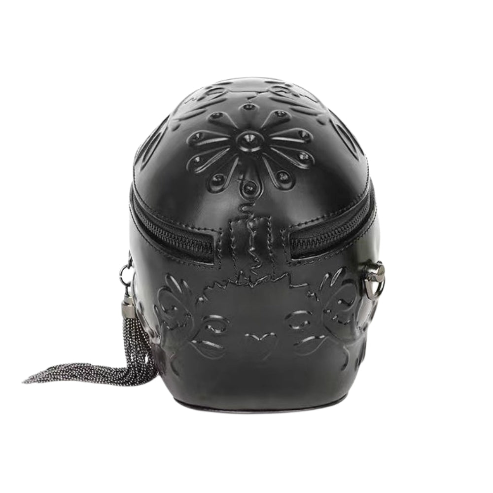 Gothic Skull Head Bag with Tassel - Halloween Shoulder Bag