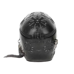 Gothic Skull Head Bag with Tassel - Halloween Shoulder Bag