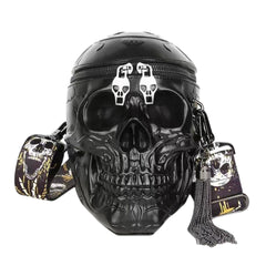 Gothic Skull Head Bag with Tassel - Halloween Shoulder Bag