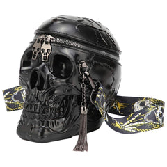 Gothic Skull Head Bag with Tassel - Halloween Shoulder Bag