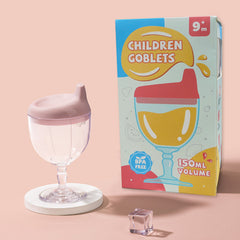 Kid's Birthday Party Plastic Goblet Sippy Cup & Milk Bottle with Lid