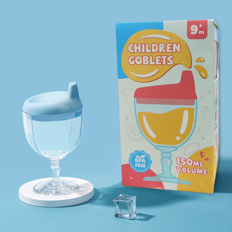 Kid's Birthday Party Plastic Goblet Sippy Cup & Milk Bottle with Lid