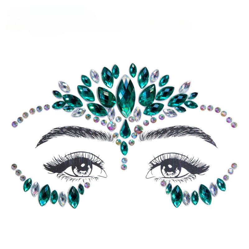 Mermaid Face Gems Music Y2k Jewels Crystals Bindi