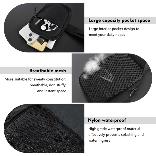 Men's Reflective Strip Waterproof Messenger Bag