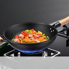 Portable Non Stick Wok Pan with Spatula for Camping