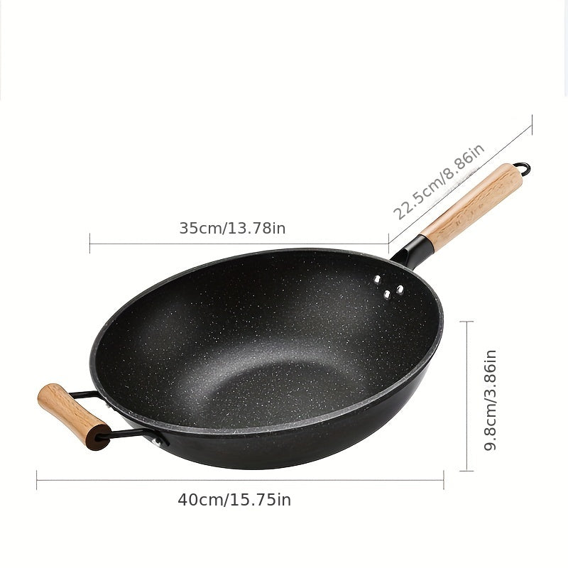 Portable Non Stick Wok Pan with Spatula for Camping