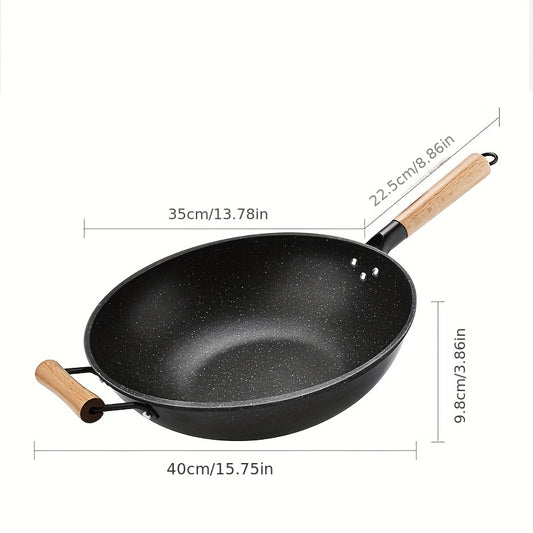 Portable Non Stick Wok Pan with Spatula for Camping