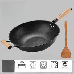 Portable Non Stick Wok Pan with Spatula for Camping