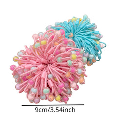 100pcs Spiral Elastic Hair Bands with Acrylic Beads