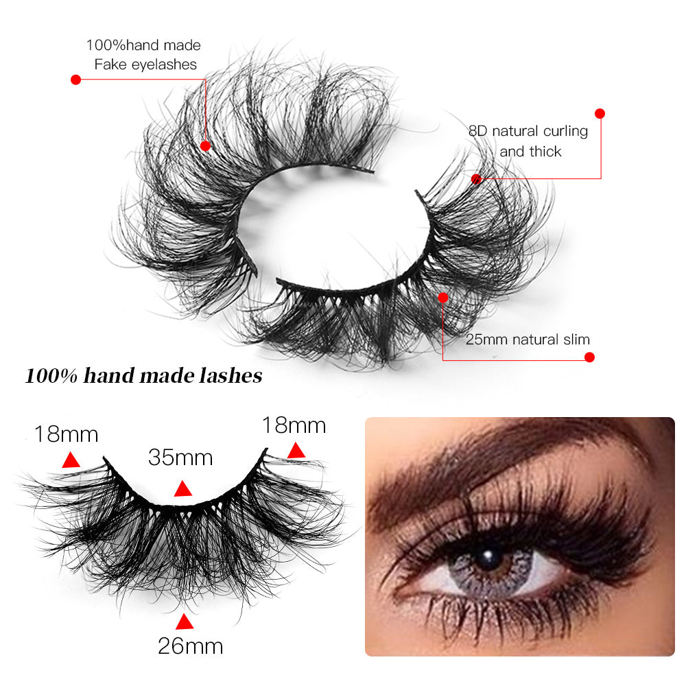 5 Pairs 8D Fluffy False Eyelashes Messy Dramatic Mink Thick Makeup Accessories