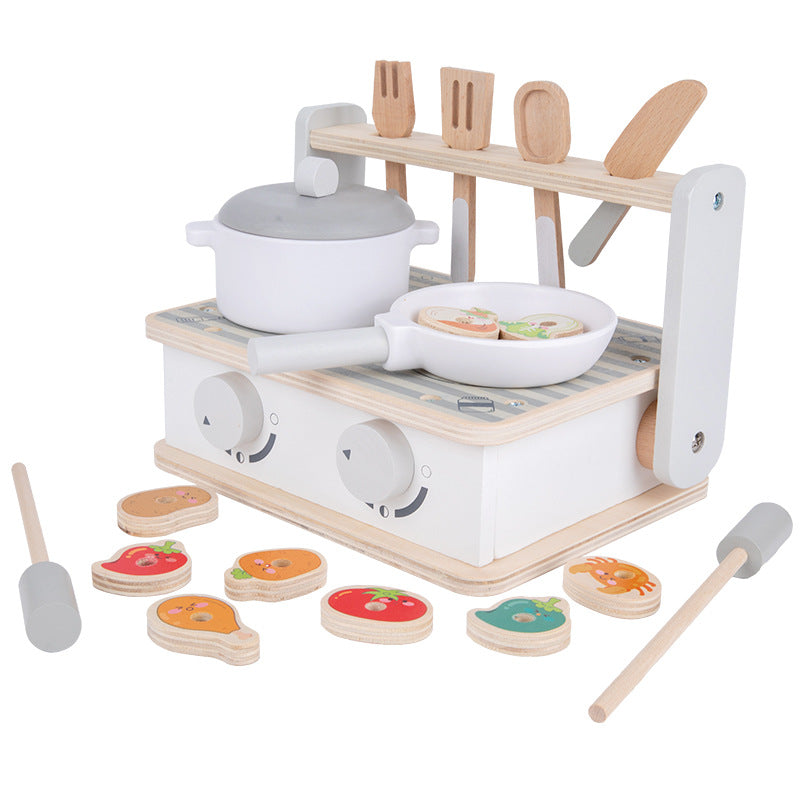 Wooden Toy BBQ Set Role Game Early Learning Educational Toy