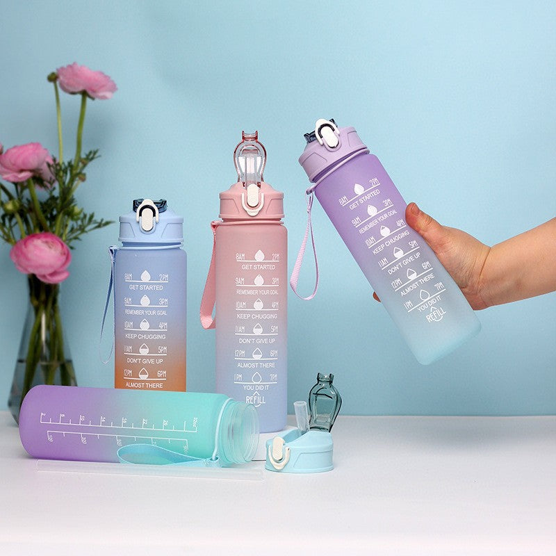 Motivational Water Bottle 30oz Sports Cup for Outdoor Activities