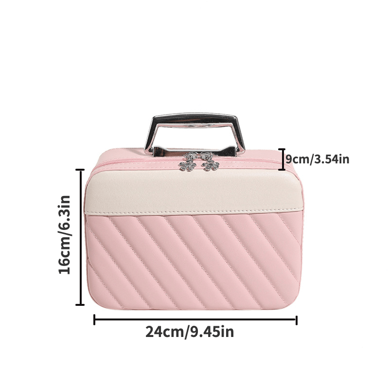 Portable Travel Makeup Cosmetic Case with Handle