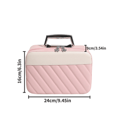 Portable Travel Makeup Cosmetic Case with Handle